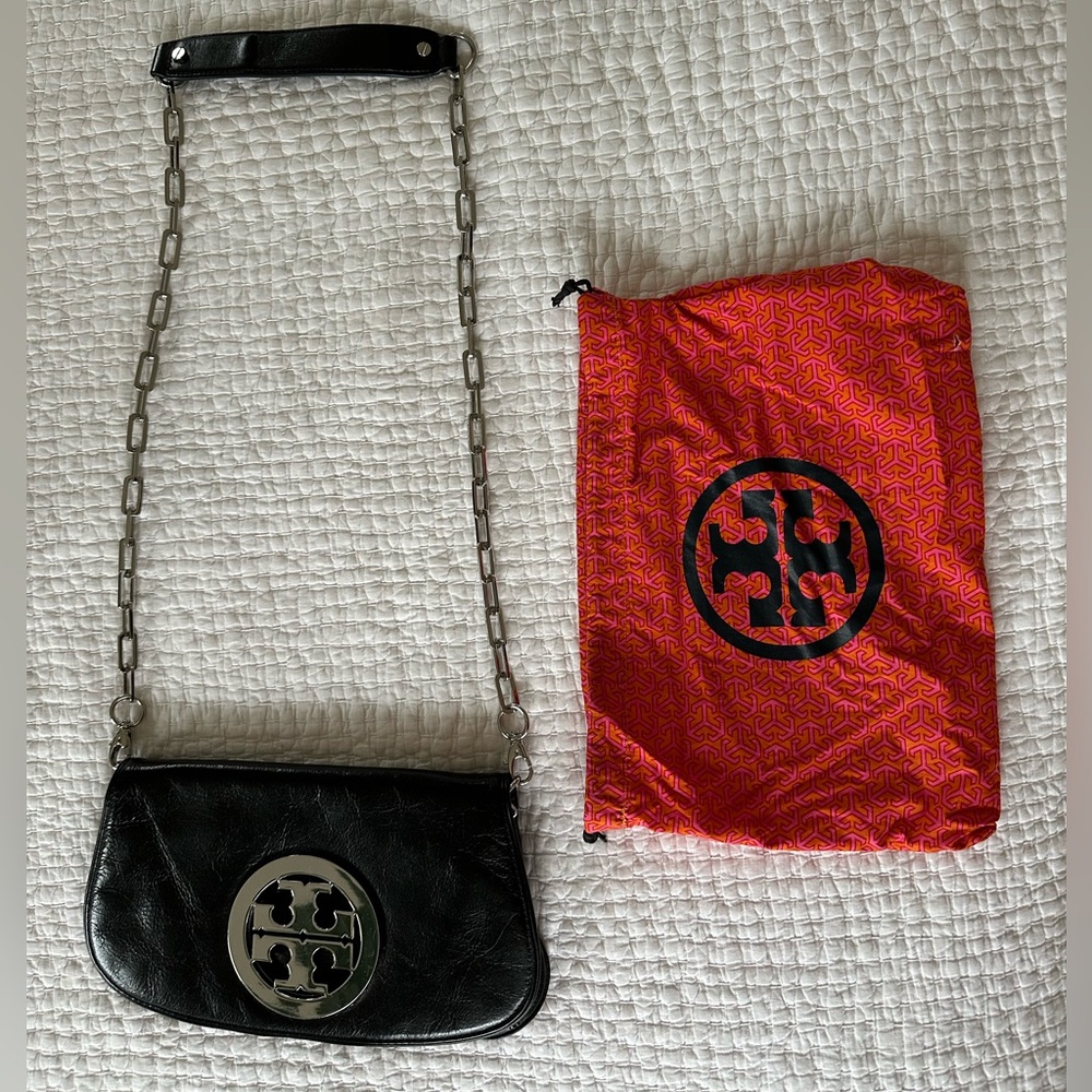 Tory Burch Black Leather Clutch - Convertible to Cross-body